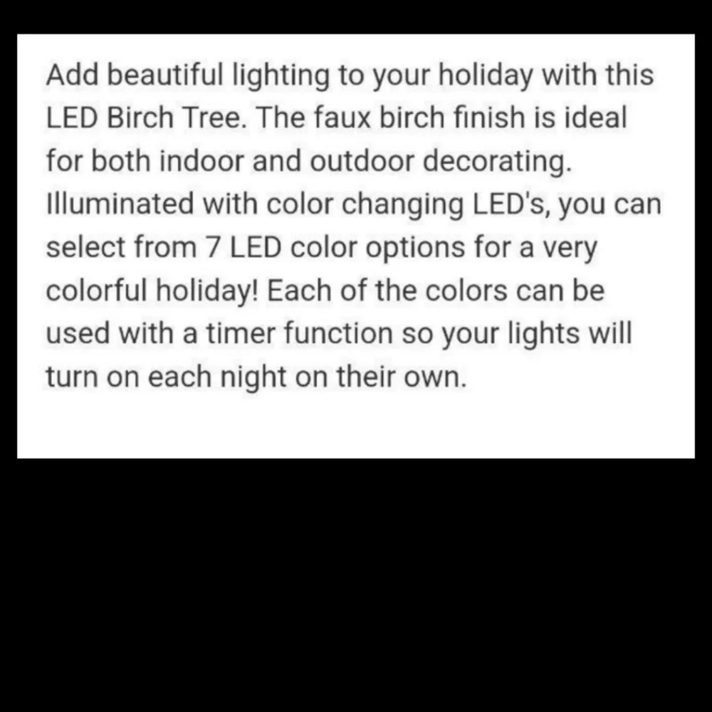 7' Multicolor LED Birch Tree new in box holiday Christmas